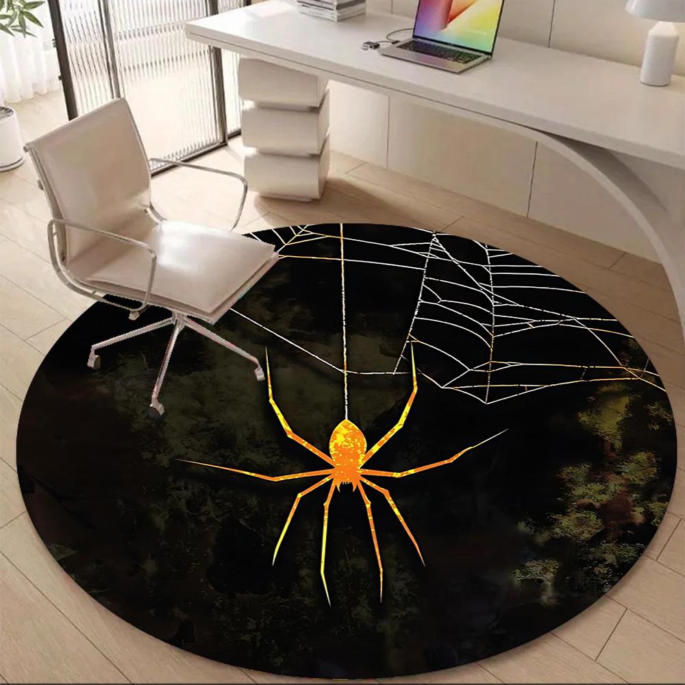 1PCSpider Web Office Round Area Rug, Mat Suitable For Office, Under Office Chairs Bedroom Living Room Home Decor, Room Deco