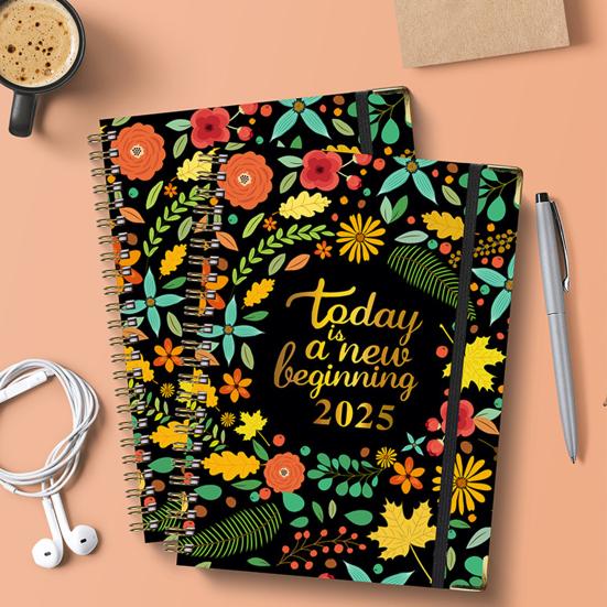 Планировщик 2025 года, блокнот с плотной бумагой, чернила, герметичные, двусторонние, для записи, отслеживания встреч, блокнот сзади
