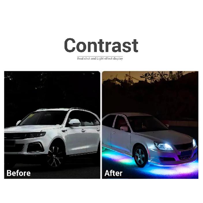 SEAMETAL Автомобильная гибкая полоса подсветки LED под днищем автомобиля дистанционное управление с помощью приложения RGB неоновые огни атмосферная лампа для украшения автомобиля