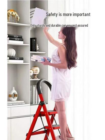 Portable Multi-Functional Four-Step Folding Step Ladder for Indoor Use