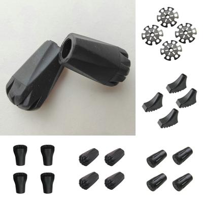 4 шт., защитный чехол для трости, защита от трещин, утолщенный, противоскользящий, резиновый, держатель для снега, снежинки, защитный чехол, товары для пешего туризма