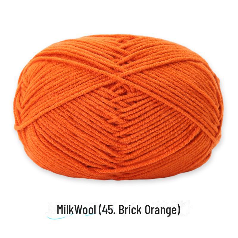 4-Strand Combed Milk Cotton Yarn Ball for DIY Crochet: Doll Making & Baby Sweater/Scarf Kit