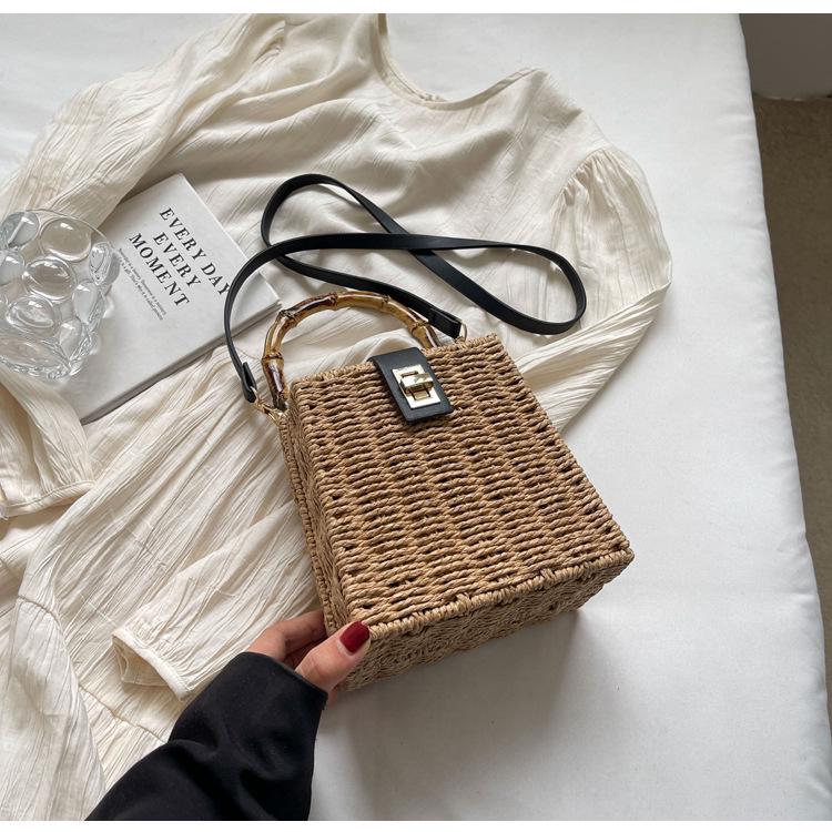 Женская весенняя сумка кроссбоди из ротанга в ретро-стиле 2024 - Пасторальный стиль мори-гёрл