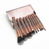 10Pcs Makeup Brush Set Full Set of Makeup Tools Wrap Drill Soft Bristle Brush with Bag Beginner Portable