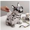 Silver Plated Ceramic Tissue Box Living Room Decoration Dog Fighting Household Pumping Desktop Napkin