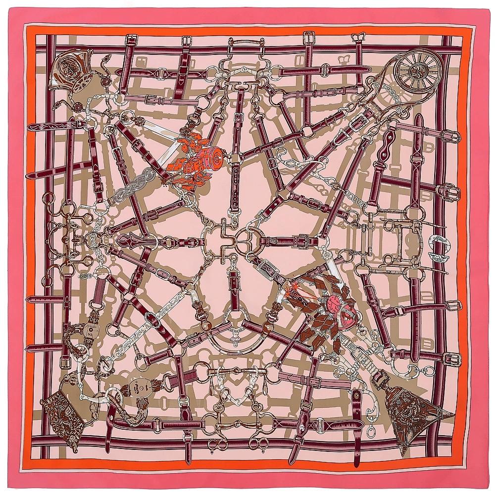 130cm European Style Chain Printing Square Scarf Women Multi-Purpose Sun Protection Four Season Travel Scarves and Shawls