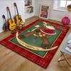 "Santa Riding Reindeer Rocking Toy" Patterned Carpet, Non Slip Mat Suitable for Living Room and Bedroom Sofas
