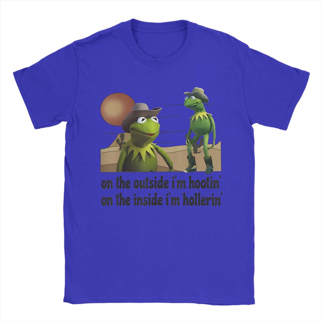 Fun On the outside I am hootin on the inside TShirt for Unisex Round Collar Cotton T Shirts Short Sleeve Tees Summer Clothes