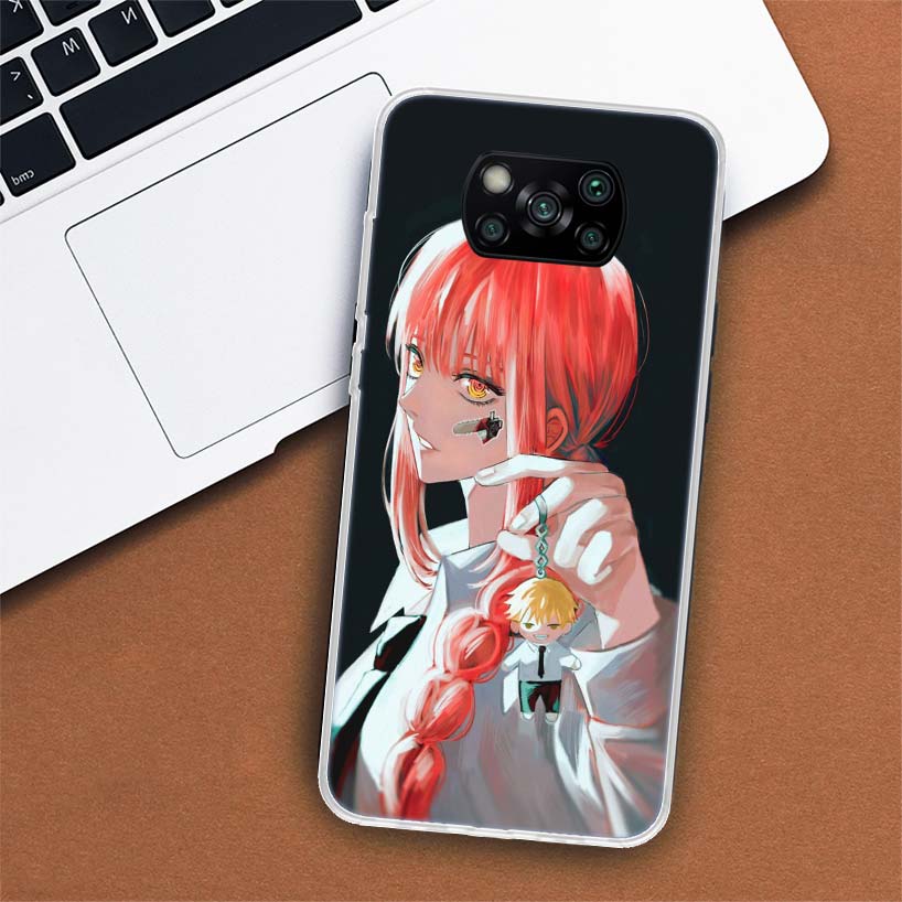 Чехол для телефона Power Makima Chainsaw Man для Xiaomi Poco X3 GT X4 NFC M4 Pro M3 M2 F3 F2 F1 Mi Note 10 A3 A2 Lite A1 CC9E Fundas