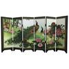 Wooden 6-Panel Peacock Screen Room Divider Folding Partition Gift Desktop Decor