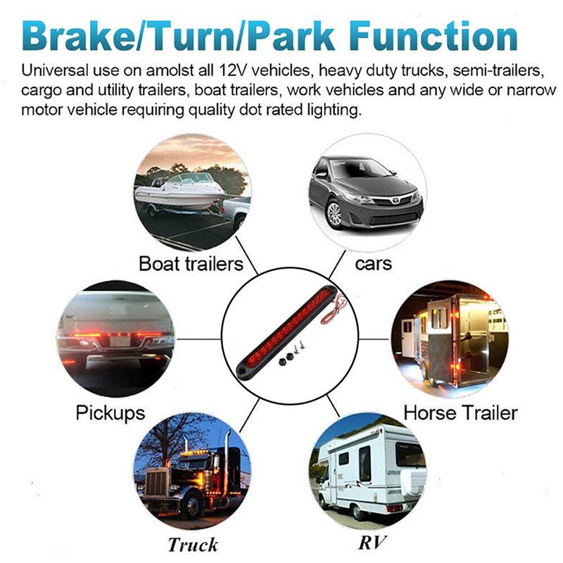 1 шт. 25 см 15 светодиодов красный герметичный прицеп грузовик Rv стоп задний тормозной указатель поворота бар