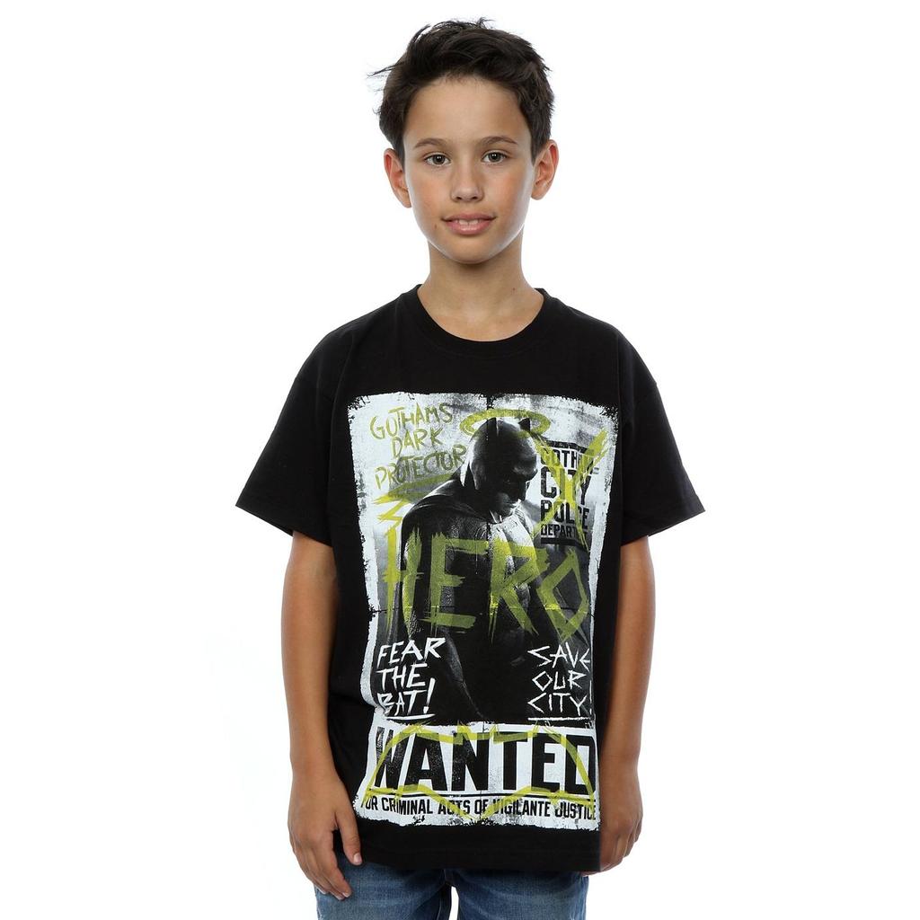 DC Comics Boys Batman v Superman Wanted Poster T-Shirt