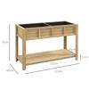 Raised Planter with Removable Divider, Shelf, Irrigation Inserts, Drainage Felt 115L x 46W x 75H cm