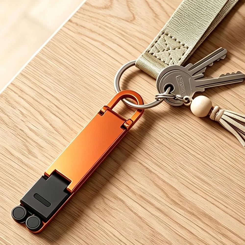 Mini Foldable Keychain Stand Multi-Angle Adjustable Portable Hands-Free Phone Holder with Snap Hook for Travel Desk2