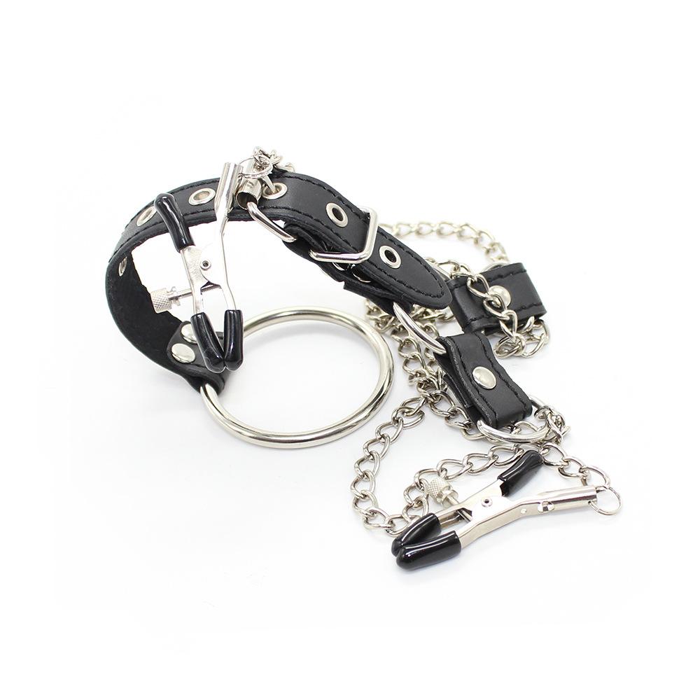 BDSM Bondage Male Nipple Stimulator Nipple Clips Sex Toys Breast Clips Nipple Clamps with Penis Ring Penis for Men