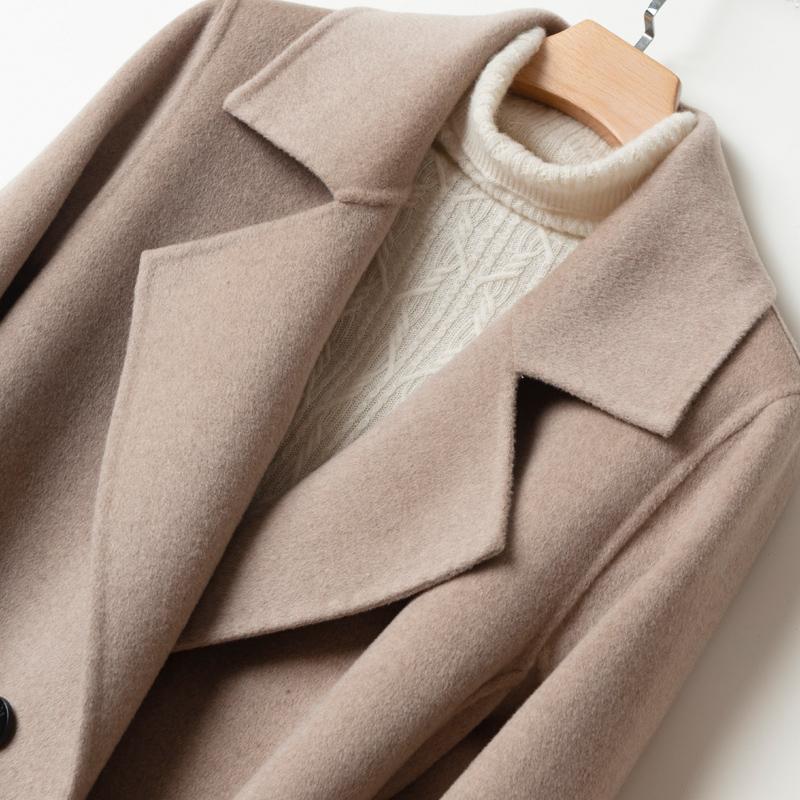 Женское пальто из 100% шерсти MODERN NEW SAGA Осеннее шерстяное длинное пальто ручной работы Зимнее теплое шерстяное пальто-бушлат