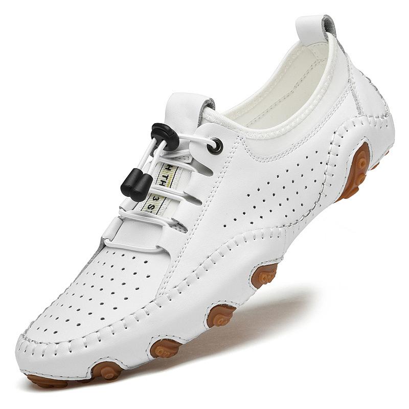 Large Size Men's Shoes Octopus White Beanie Shoes Men's Breathable Casual Shoes Soft-soled Driving Lazy Shoes