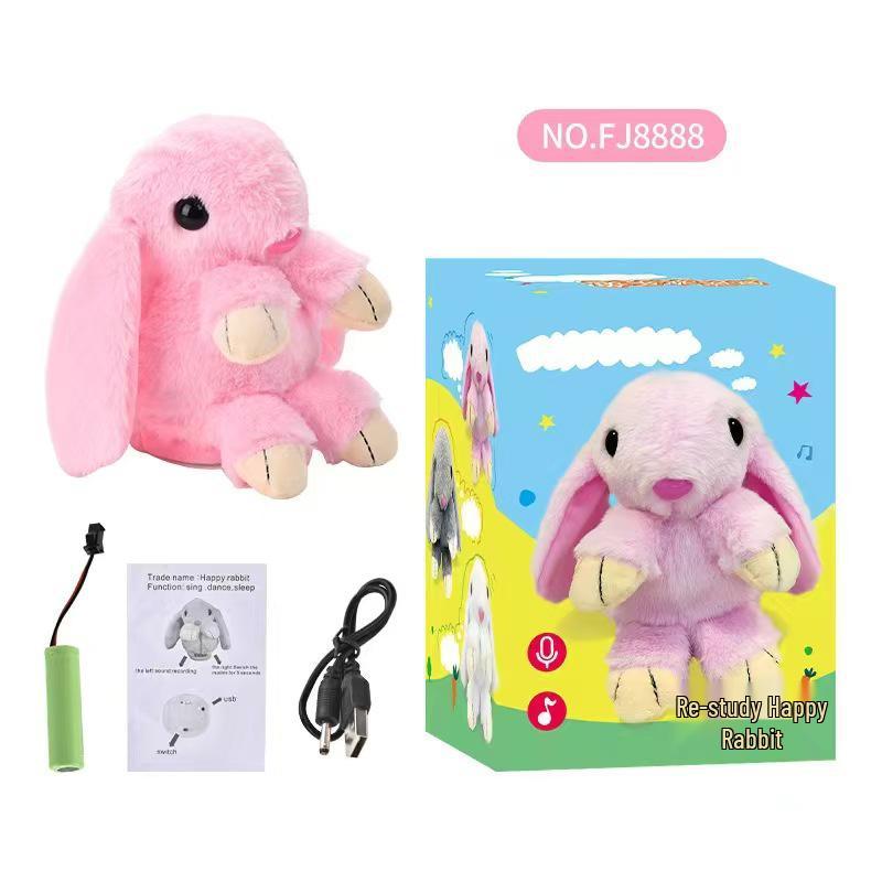 Electric Singing and Dancing Rabbit - Baby Soothing Toy with Recording and Speaking Functions