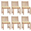 Day and Night - Day and Night Garden Chairs 6 Units Solid Teak Wood with Cushions