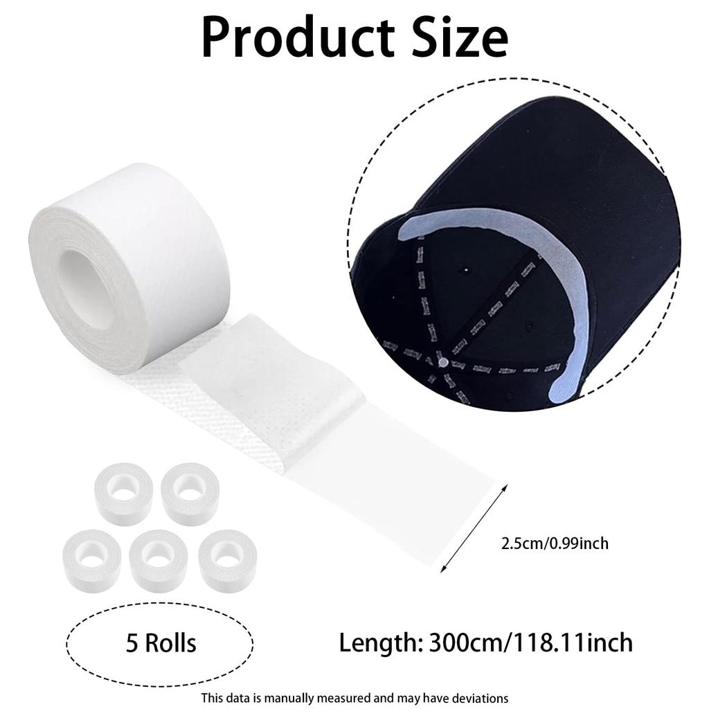 5 Rolls Shirt Collar Protector, Sweat Pads for Men's Shirts, Self-Adhesive Collar Tape, Invisible Sweat Absorbing Liner for Sports, Outdoor Activ