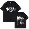 Футболки с графическим принтом Rock Band Korn Мужские 90-х Альтернативный Nu Metal Музыкальная футболка Унисекс Мода Винтажные Большие футболки из чистого хлопка