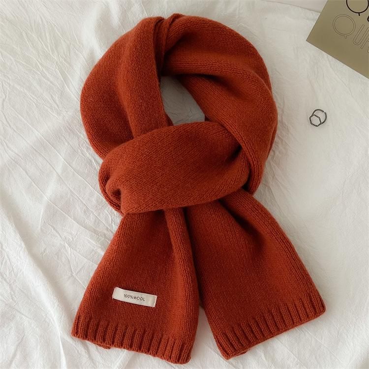 Plain Knitted Winter Scarf 160x20cm, Long Soft Solid Colour Neck Wrap, Warm Versatile Scarf for Men and Women