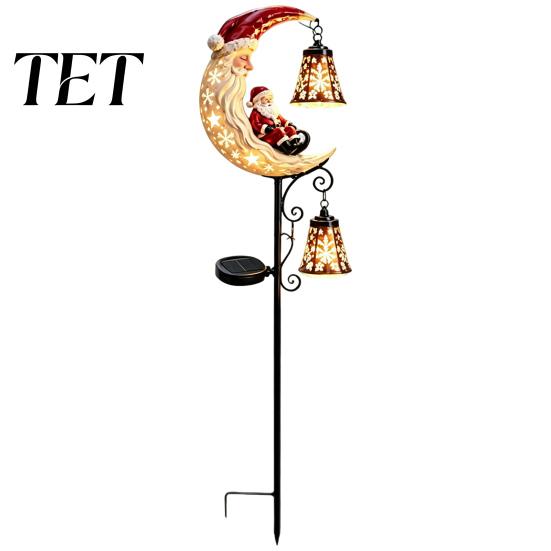 Easy Installation Outdoor Lighting Solar Christmas Garden Stake Light, 31.5 Inch Santa Snowman LED Pathway Lights, Powered Walkway Lights Waterproof