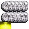 Pikakyu 24V Truck Compatible LED Side Marker IP67 Dustproof and 16 Set of 70008 Lamps, Yellow, Waterproof, High-Intensity SMDs, 10,
