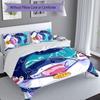 3pcs Jeff the Land Shark pattern bedding set duvet cover set includes duvet cover &pillowcases, perfect all season bedroom decoration & gift