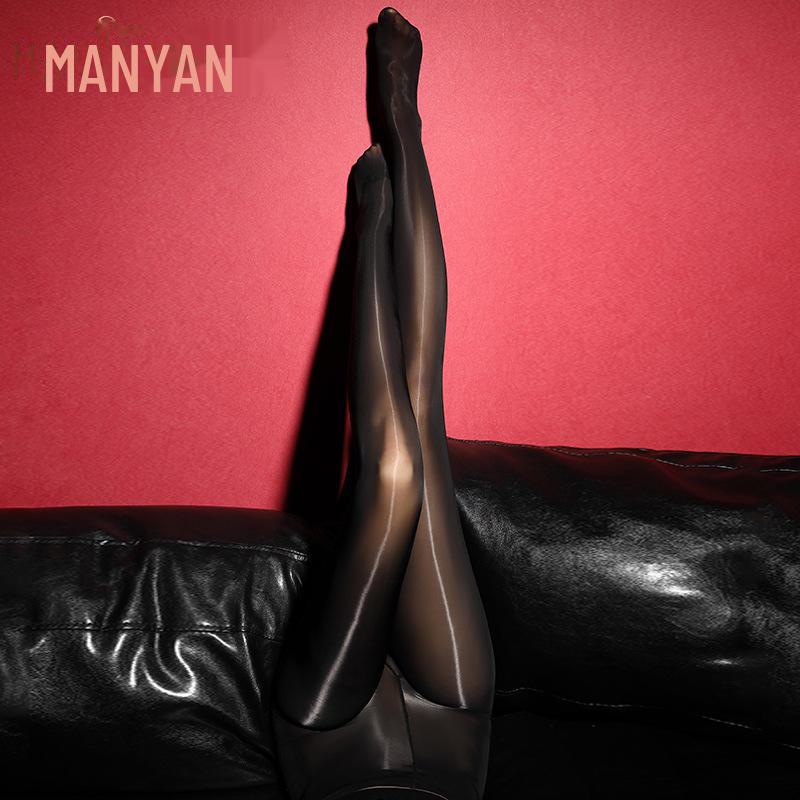 Manyan 8D блестящие колготки с высокой талией и закрытым шаговым швом WZ7221