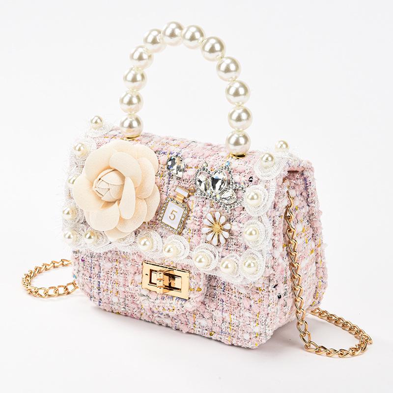 Милая мультяшная женская сумка через плечо с жемчугом и кошелек для монет