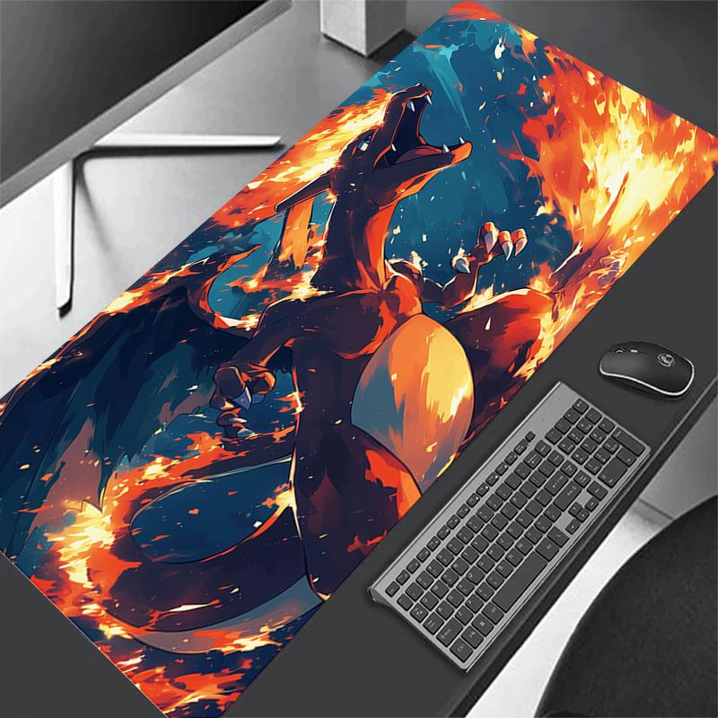 Anime Pokemon Mouse Pad XXL 90x40cm Mousepad Computer Keyboard Pads PC Computer Accessories Non-slip Desk Mat With Lockrand