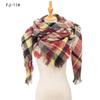 Autumn and Winter New Thickened Warm Circled Yarn Prickly Wool Plaid Square Scarf Scarf Female