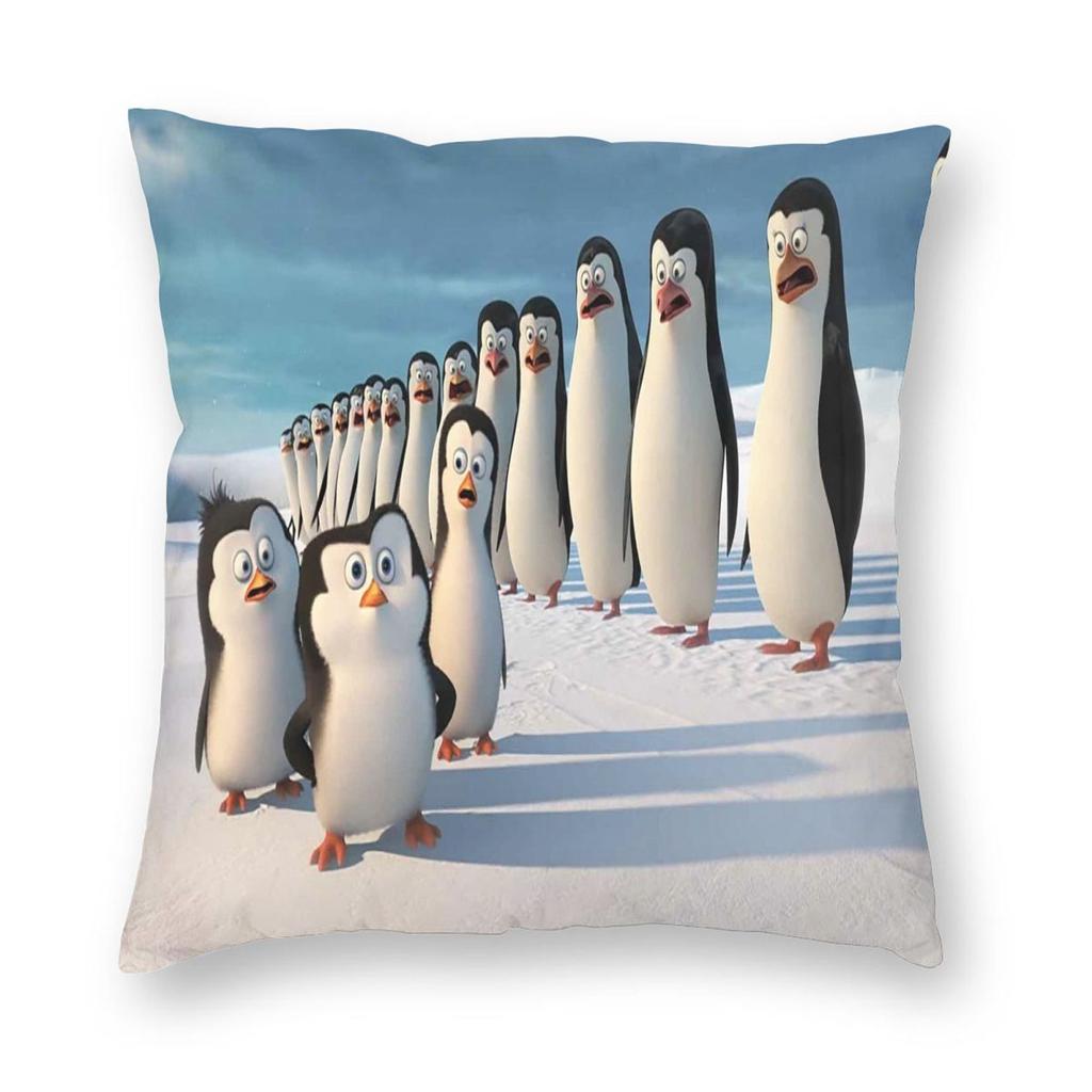 Pose Penguins Of Madagascar Square Pillowcase Pillow Cover Cushion Throw Pillow for Home Sofa Living Room
