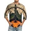 Men'S Round Neck Three-Quarters Sleeve Top Casual Fashion T-Shirt
