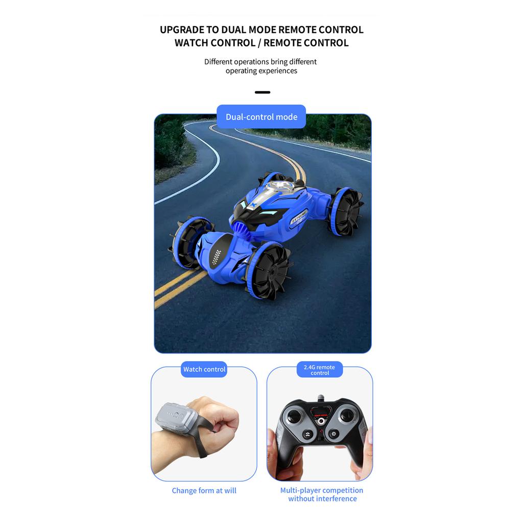 Remote Control Stunt Car 2.4GHz Transforming Amphibious Remote Control Car Dual Mode Remote Control
