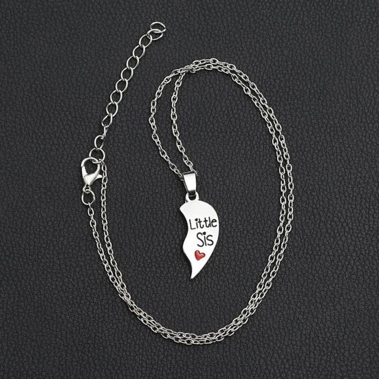 2 комплекта ожерелье в форме сердца из прочного нержавеющей стали, милый брелок для ключей в подарок