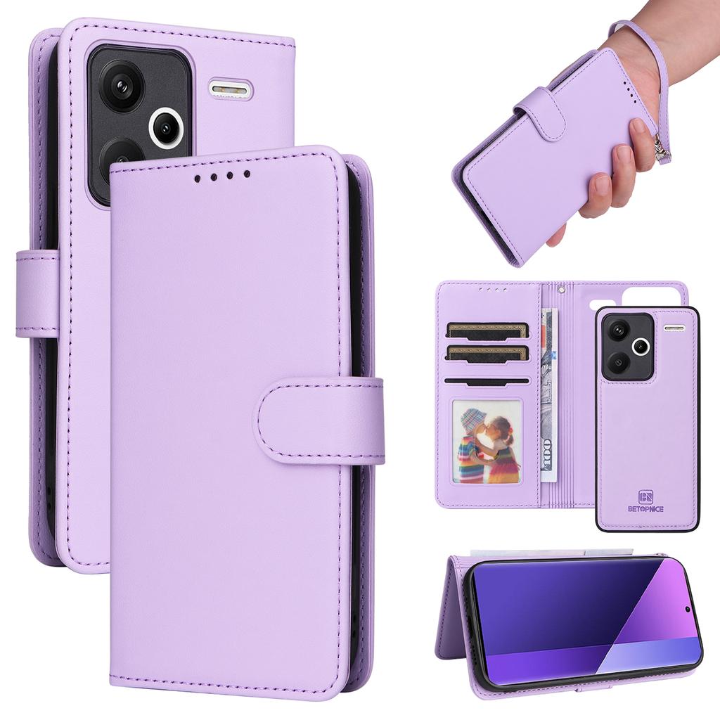 Для Xiaomi Redmi Note 13 Pro+ 5G Магнитный чехол BETOPNICE Съемный чехол-книжка из ПУ кожи с ремешком
