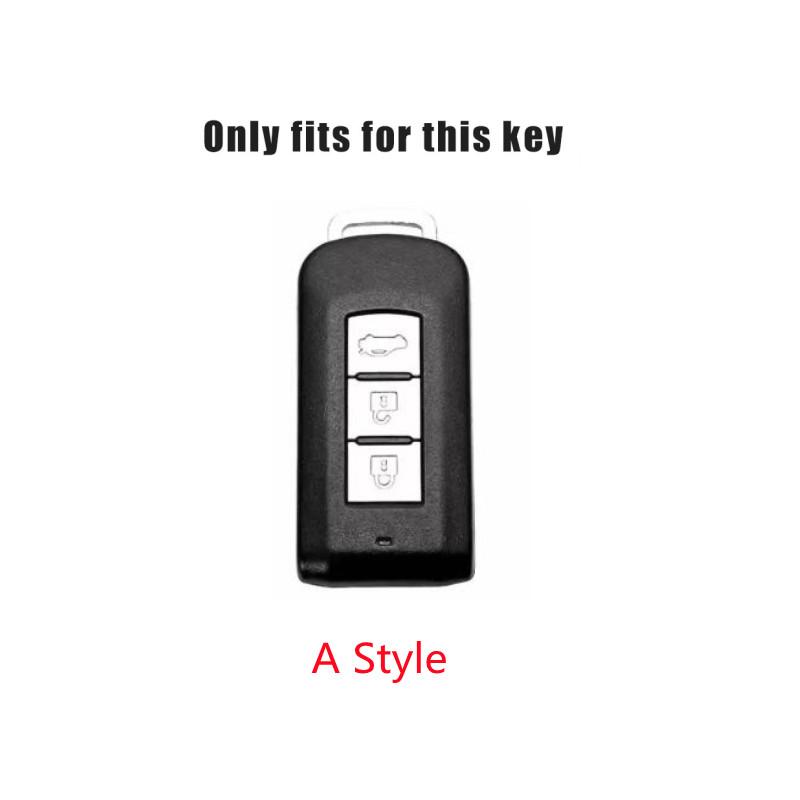 Leather Car Remote Key Case for Mitsubishi ASX LANCER Pajero Sport Outlander Eclipse Cross Keychain Full Cover Shell Accessories