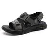 Летние сандалии для мужчин, повседневные спортивные тапочки из кожи, нескользящие, дышащие, римские туфли, пляжные шлепанцы, садовая обувь