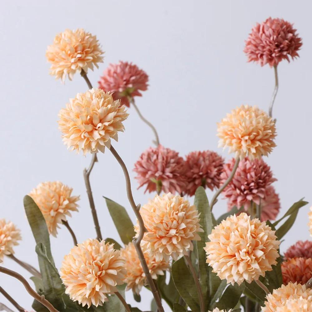 Dandelion Artificial Flowers Wedding Decoration 5 Head Fake Flowers Small Thorn Ball DIY Home Decor Bouquet Valentine's Day Gift