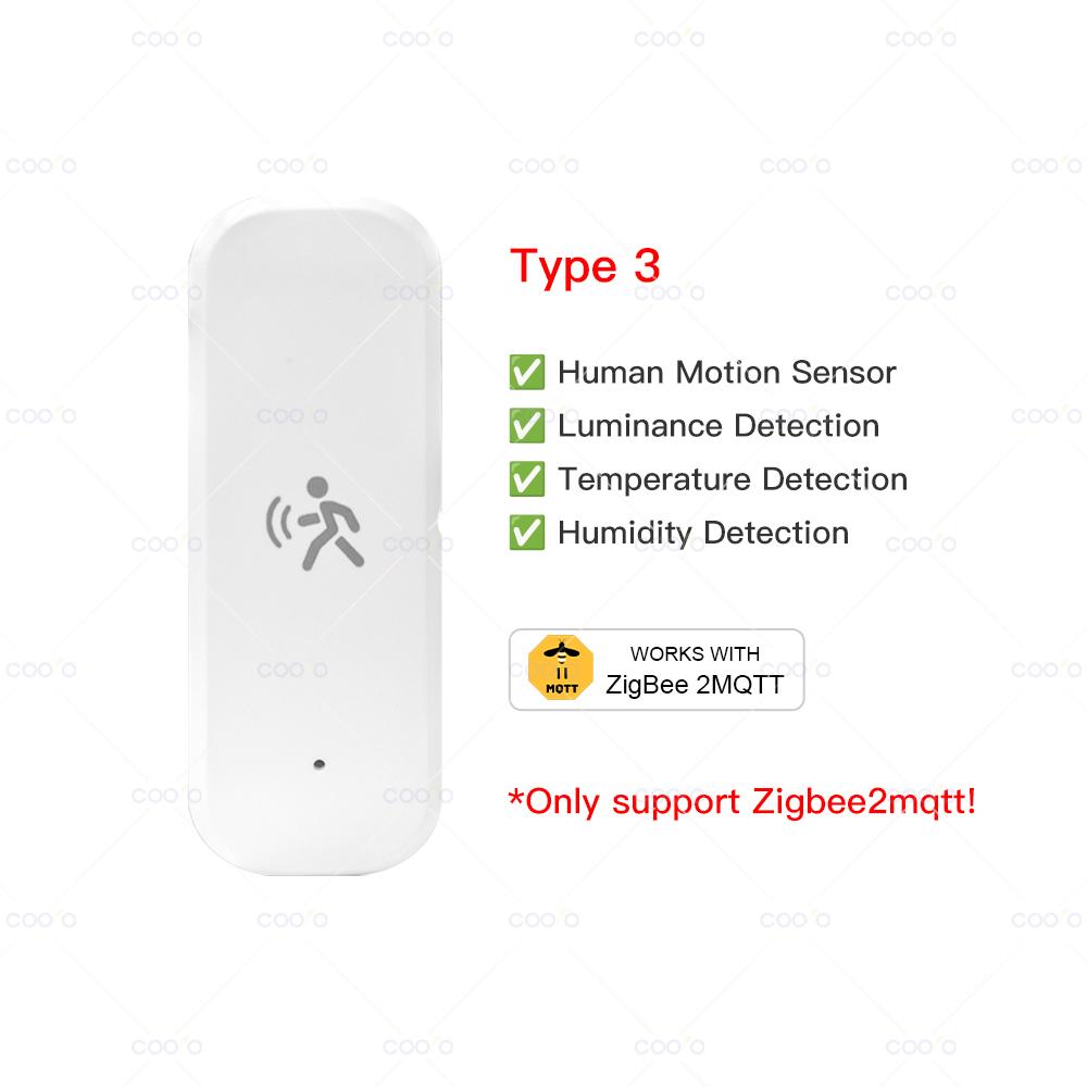 Zigbee 10G Миллиметровый волновой радарный датчик движения Детектор человека с датчиком освещенности, температуры, влажности Поддержка Tuya Zigbee2MQTT