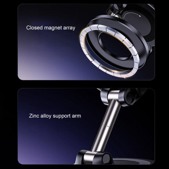 Магнитное автомобильное крепление Yousheng, складной держатель для телефона, вращающийся на 360 градусов, двухсторонняя вакуумная присоска для смартфонов с диагональю 4,7 дюйма и выше