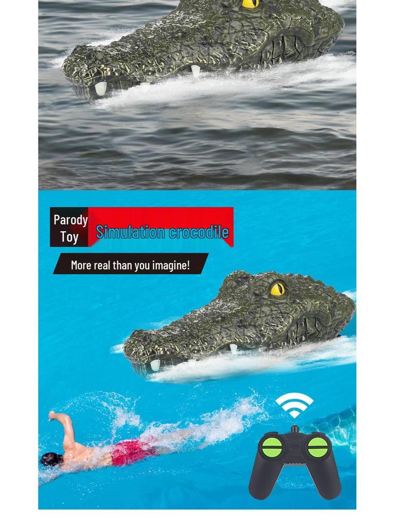 2.4G Remote Control Crocodile Boat: Long Endurance Educational Toy for Kids - Fun Summer Water Adventure