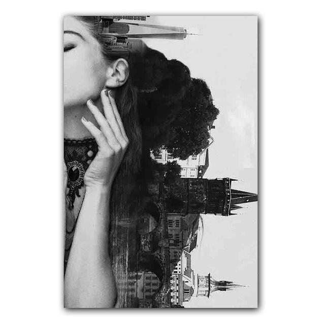 Figure Oil Painting Landscape Art Canvas Painting Abstract Black and White Goddess Gift Poster Living Room Home Decoration Mural No Frame