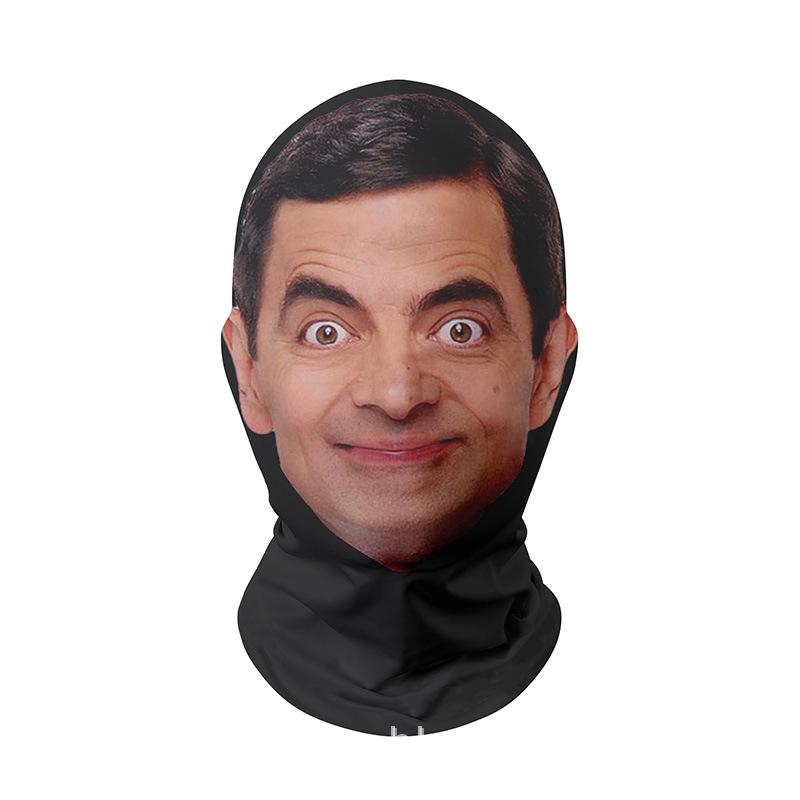 3D Забавный Узор Сетчатая Маска для Лица Повязка на Голову Вечеринка Хэллоуин Косплей Реквизит Защита от УФ-излучения Узор с Роналду