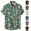 Men's Summer Casual Floral Print Design Hawaiian Style Short Sleeve Beach Vacation Shirt