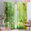 2pcs,2D Plane Printing Curtains Roller Blinds Butterfly Meadow(1) Polyester Easy Install (without Rod) Home Decor for Living