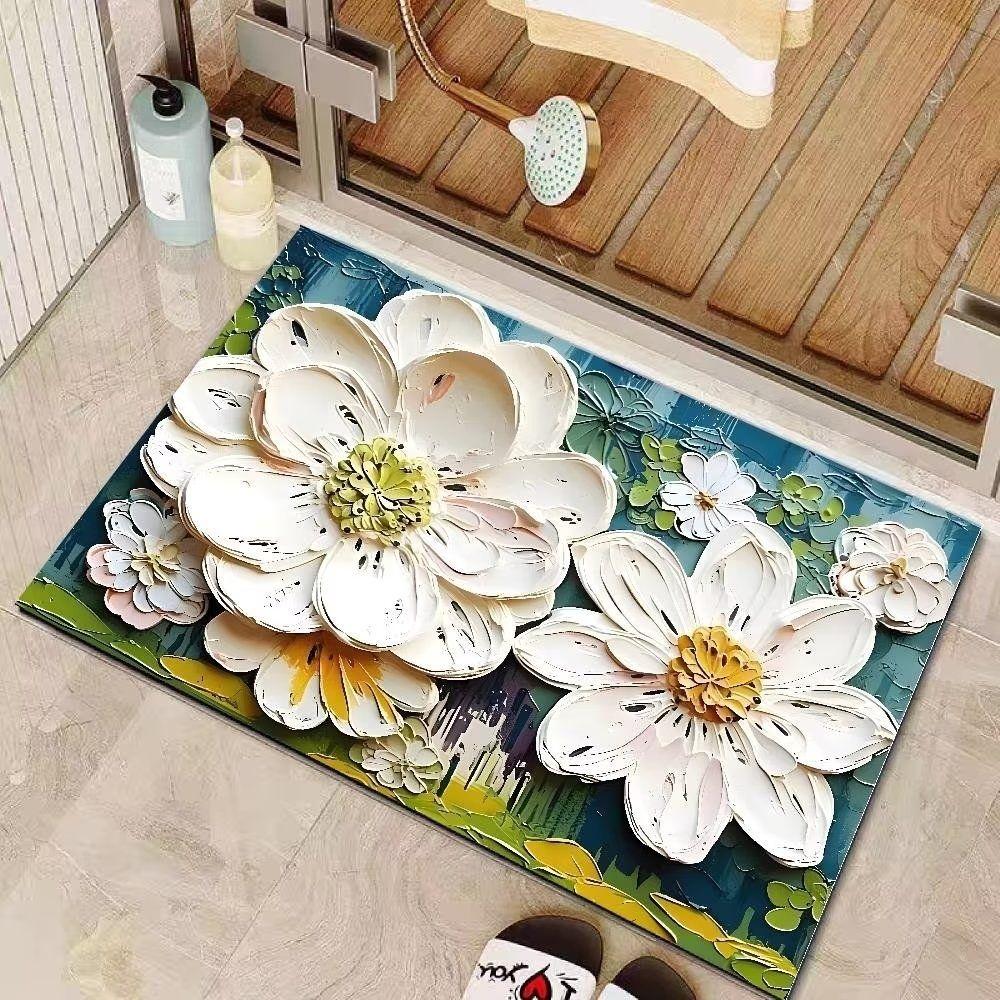 3D напольный коврик Little Daisy, сильные впитывающие быстросохнущие коврики для ног, нескользящие мягкие коврики для ванной комнаты, ковер для ванной комнаты