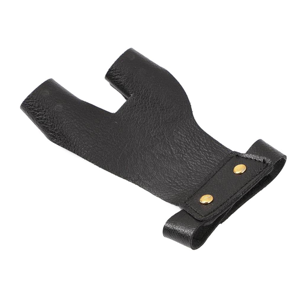 Archery Glove 2 Finger Guard Faux Leathers Shooting Protective Gear for Left and Right Hand Archer Archery Finger Guard